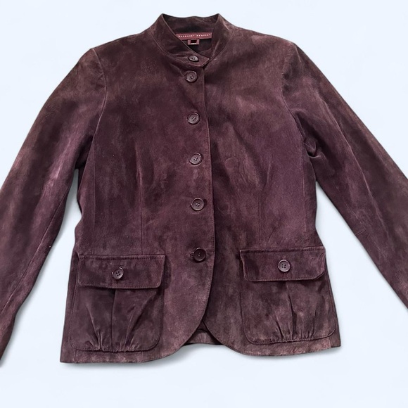 margaret godfrey Jackets & Blazers - Vintage Margaret Godfrey Purple Leather Jacket Size 12